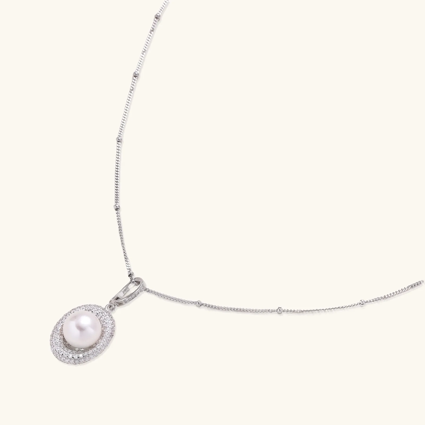 Pearl Halo Necklace sold by Alex Evenings product image thumbnail 2