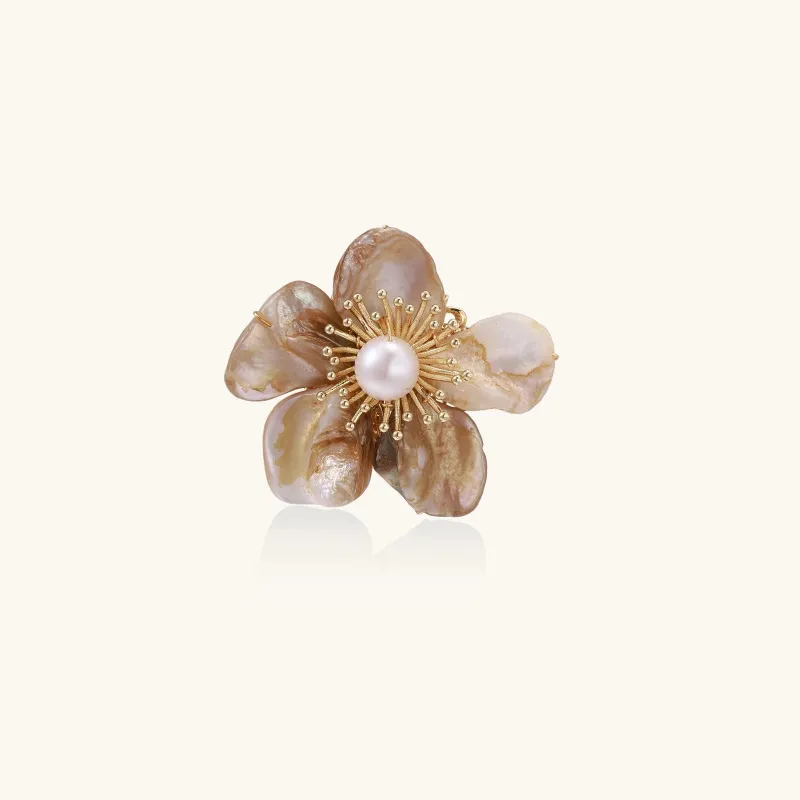 Golden Bloom Pearl Pin sold by Alex Evenings