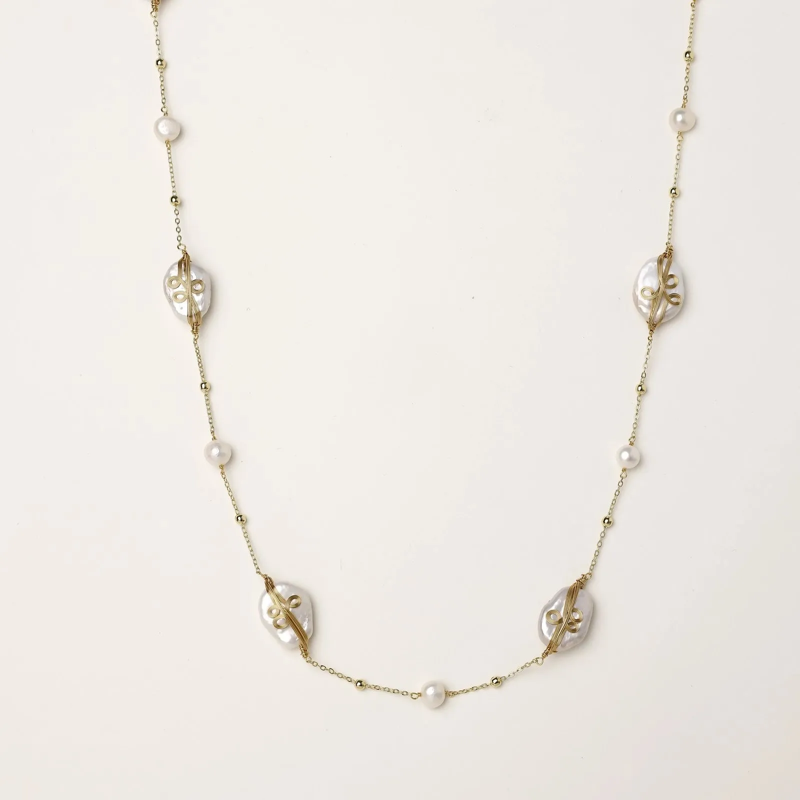 Baroque Pearl Garden Necklace sold by Alex Evenings
