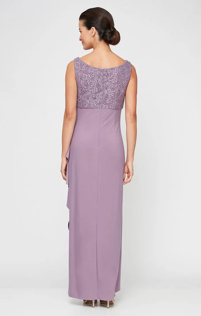Petite - Empire Waist Bolero Jacket Dress With Open Jacket, Scoop Neck Bodice and Cascade Detail Skirt sold by Alex Evenings product image thumbnail 4
