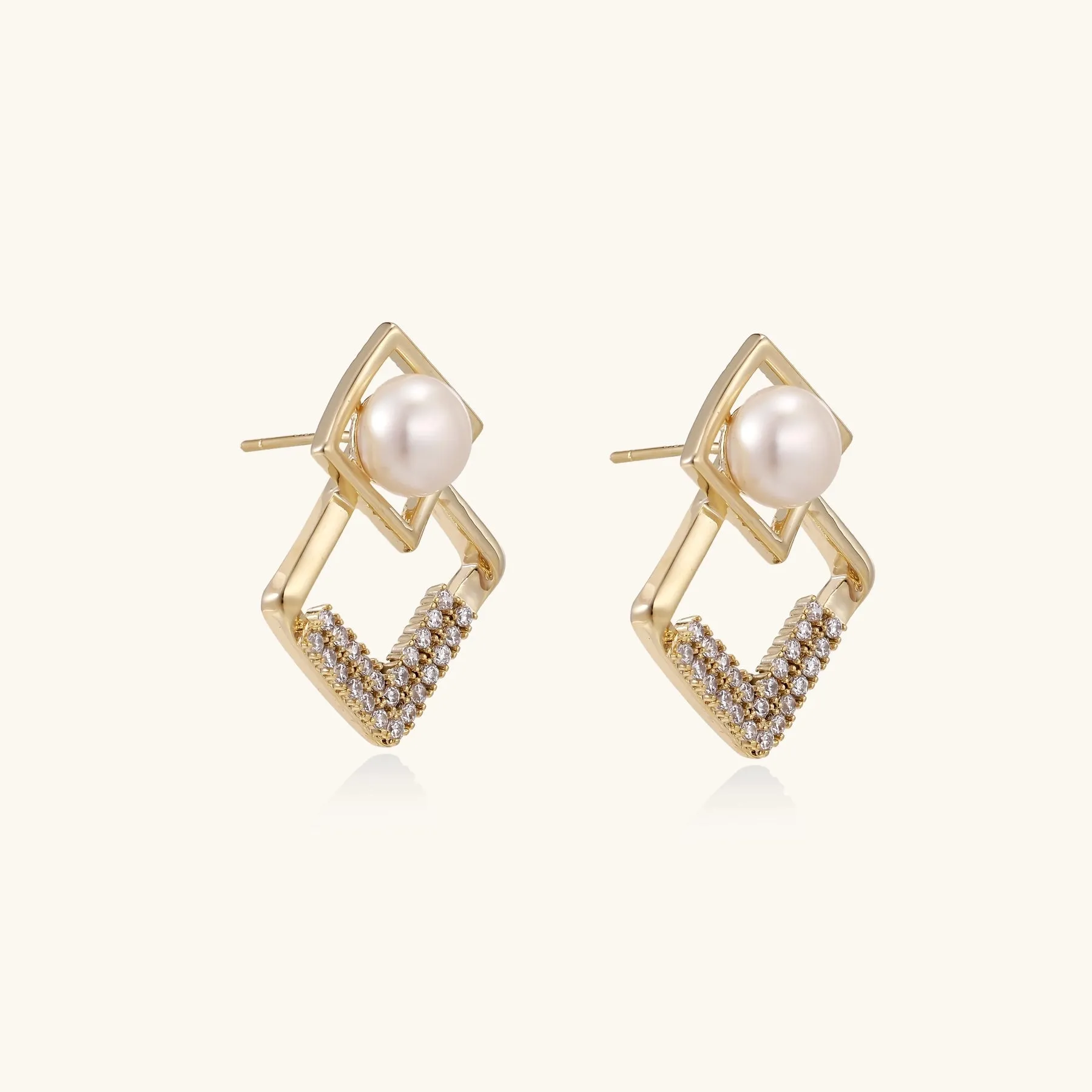 Pearl Geometry Earrings sold by Alex Evenings product image thumbnail 4