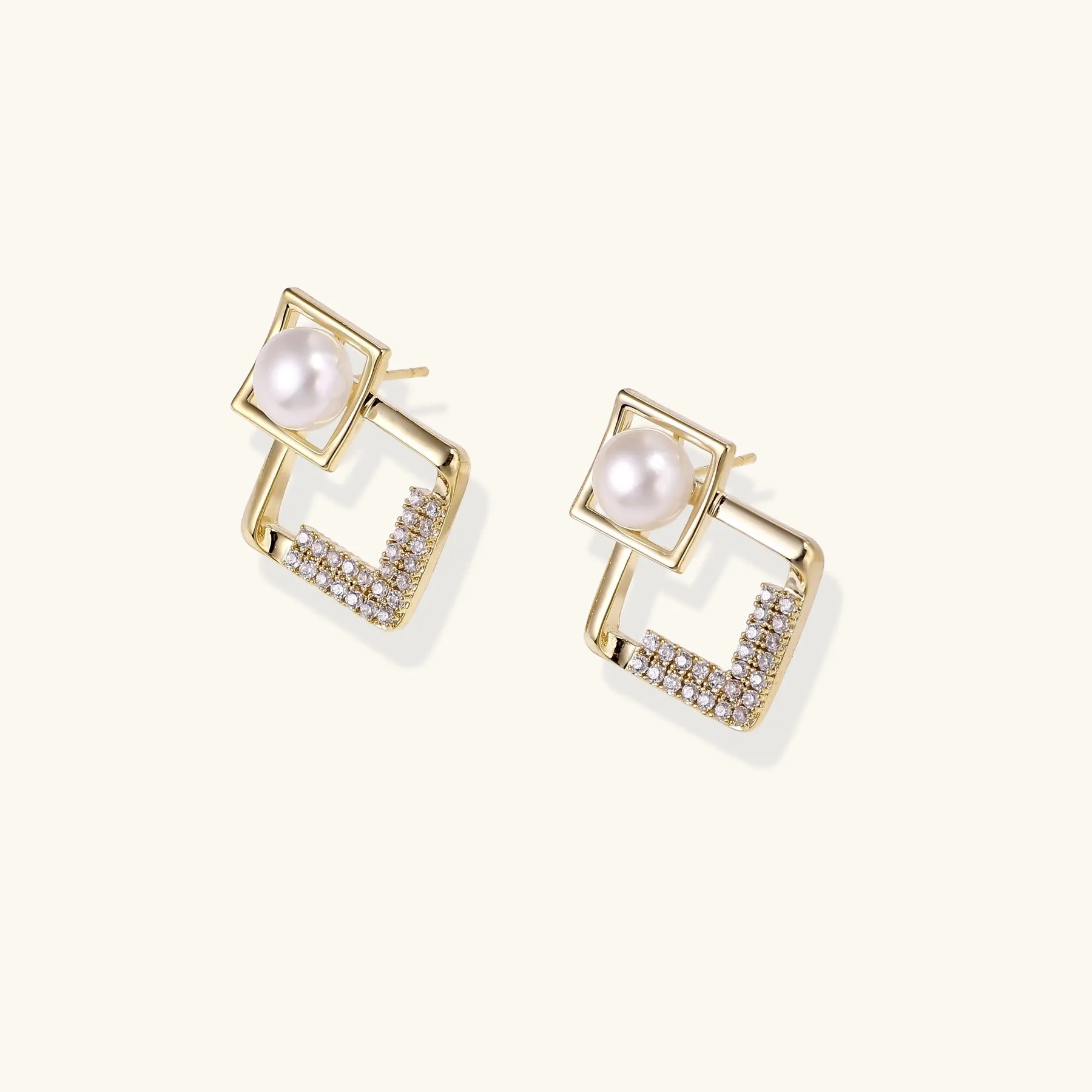 Pearl Geometry Earrings sold by Alex Evenings product image thumbnail 3