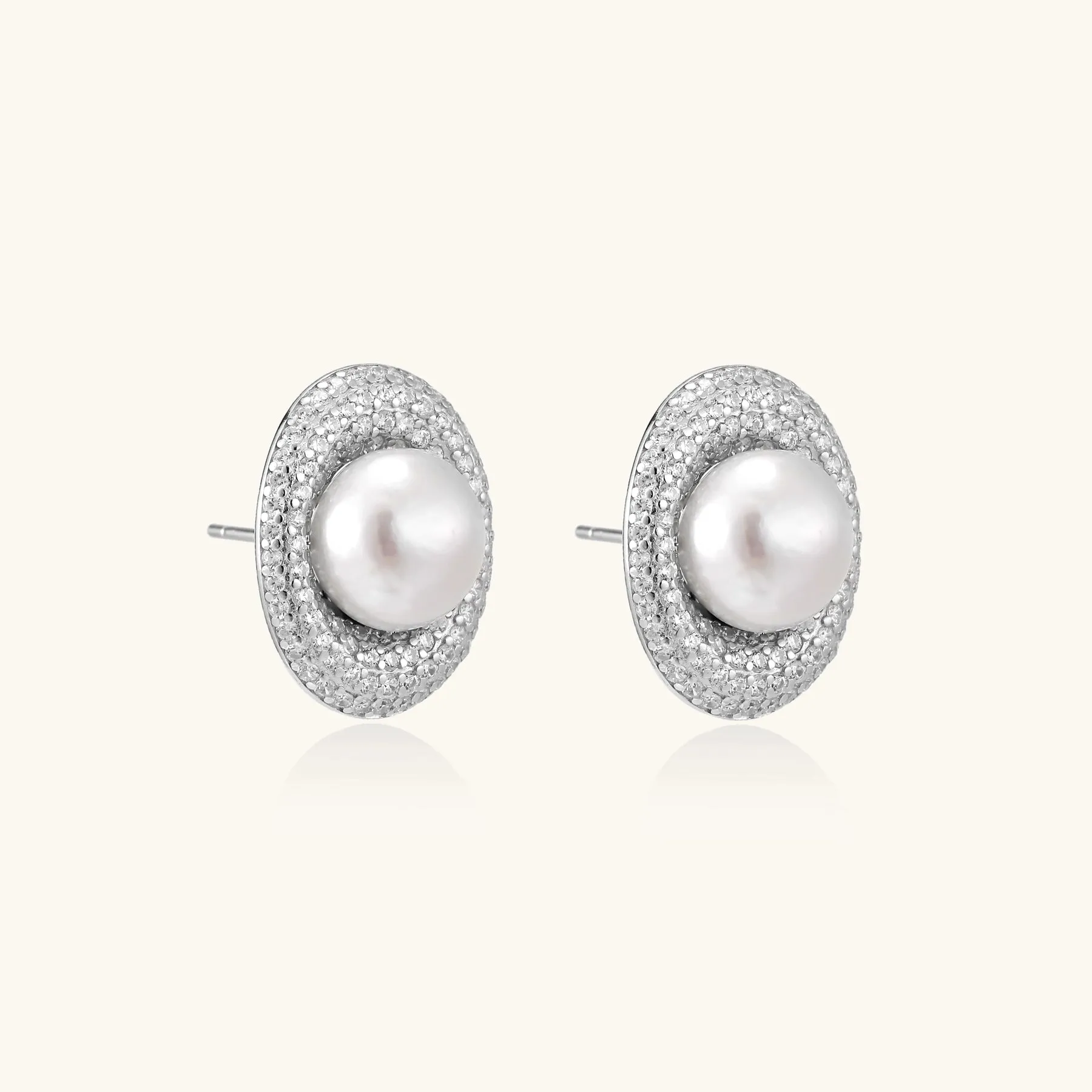 Pearl Halo Studs sold by Alex Evenings product image thumbnail 3