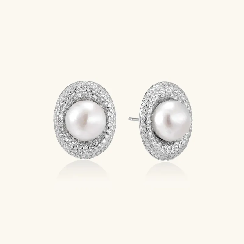 Pearl Halo Studs sold by Alex Evenings