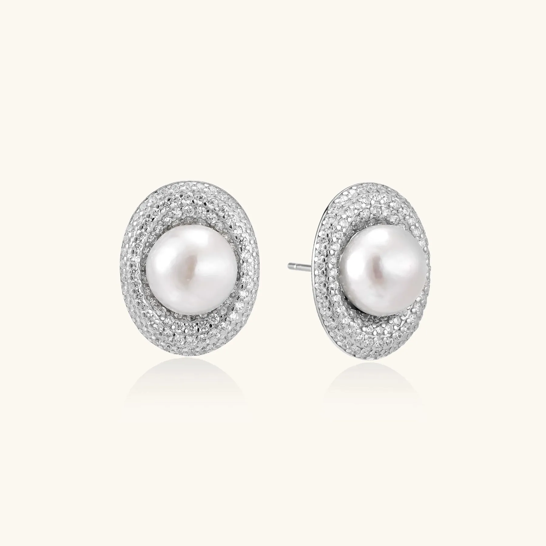 Pearl Halo Studs sold by Alex Evenings