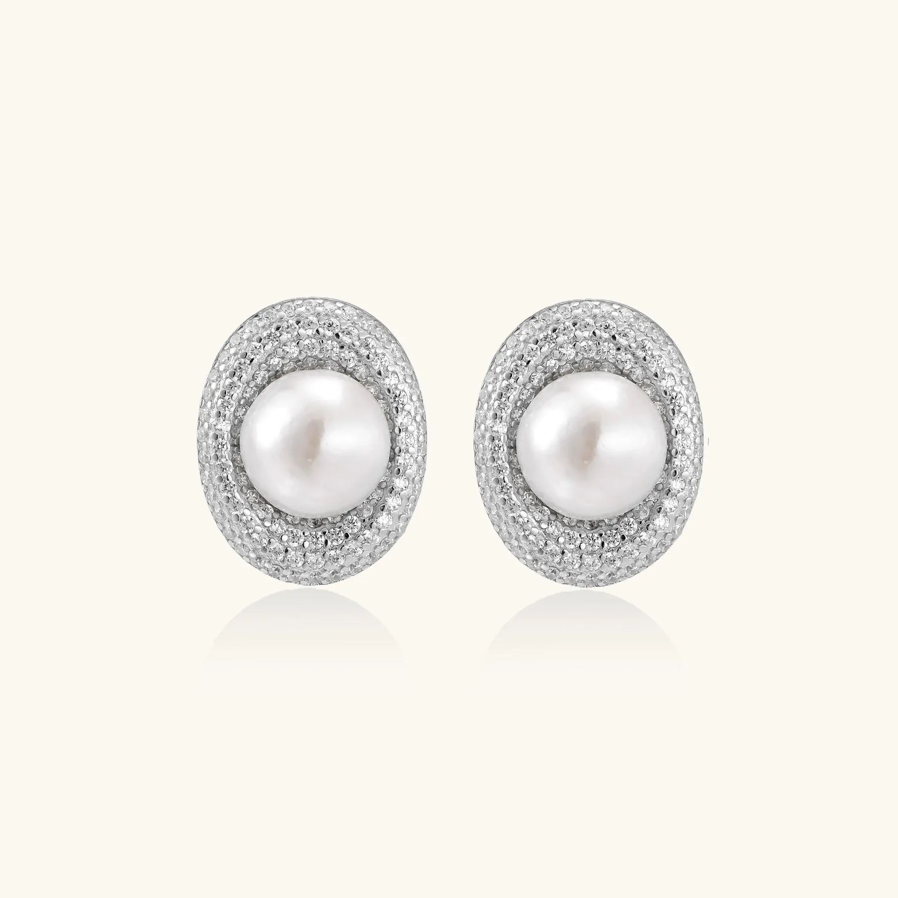 Pearl Halo Studs sold by Alex Evenings product image thumbnail 2