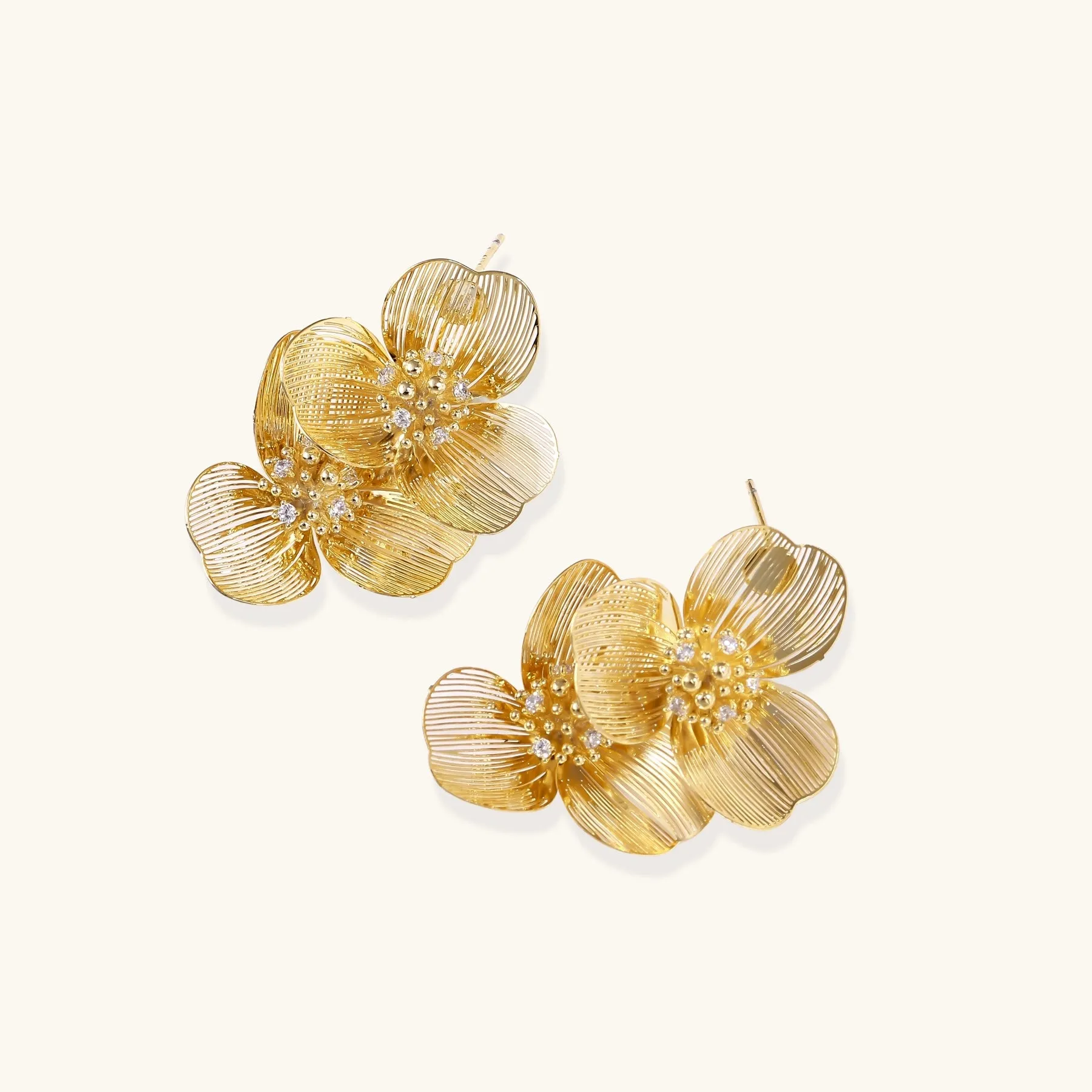 Golden Bloom Double Earrings sold by Alex Evenings product image thumbnail 2