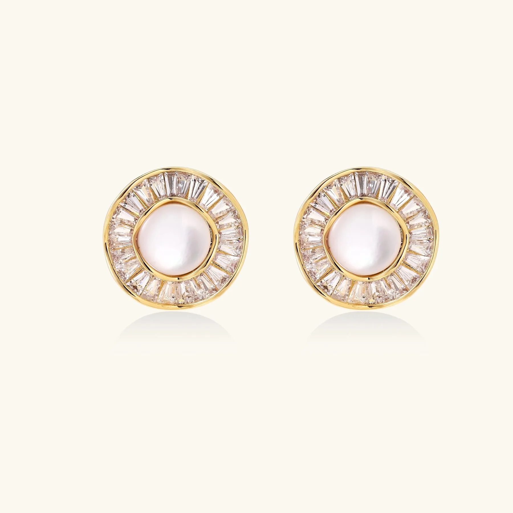 Sunburst Pearl Stud Earrings sold by Alex Evenings product image thumbnail 3