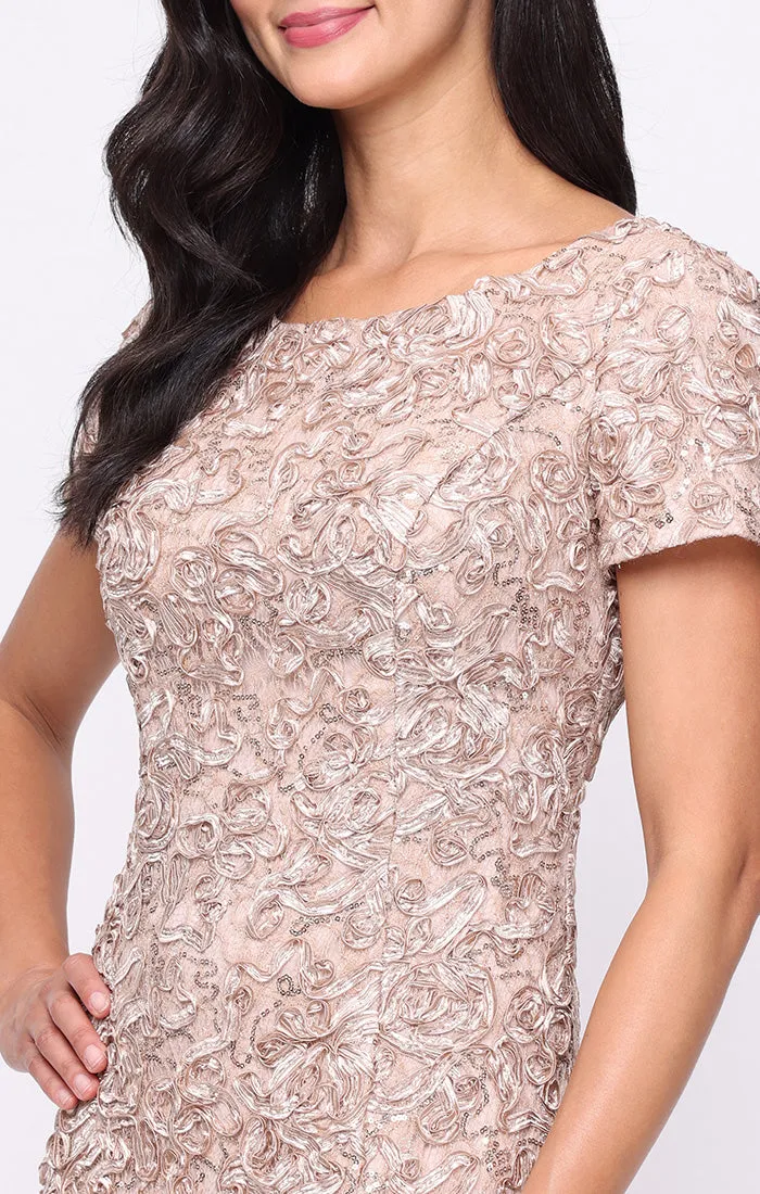 Midi Soutache Lace A-Line Dress with Short Sleeves sold by Alex Evenings product image thumbnail 2