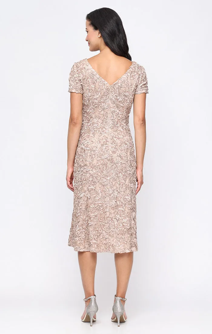Midi Soutache Lace A-Line Dress with Short Sleeves sold by Alex Evenings product image thumbnail 3
