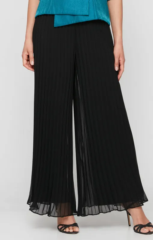 Regular - Wide Leg Pleated Chiffon Pant sold by Alex Evenings