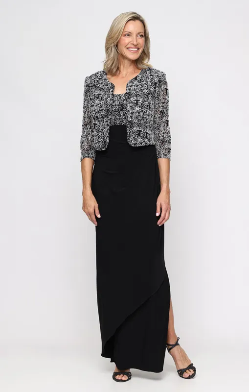 Regular - Empire Waist Corded Lace Dress with Bolero Jacket made by Alex Evenings