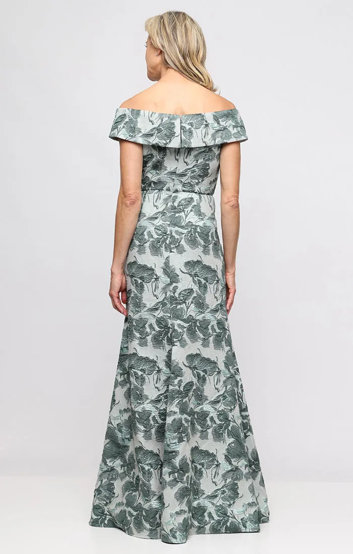 Off-the-Shoulder Floral Jacquard Ballgown sold by Alex Evenings product image thumbnail 3