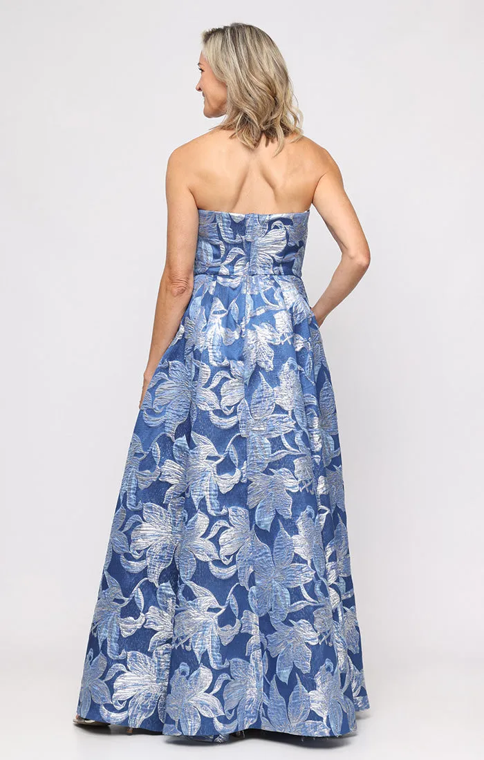 Strapless Printed Jacquard Gown with Shawl sold by Alex Evenings product image thumbnail 4
