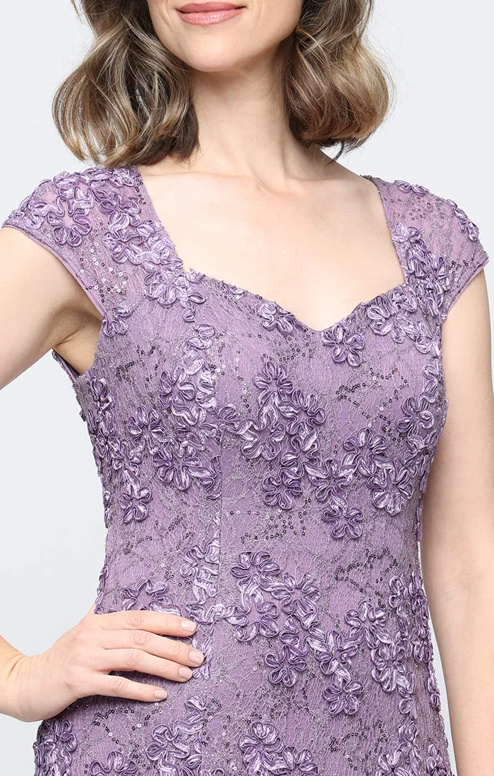 Midi Lace Soutache Dress with Sweetheart Neckline sold by Alex Evenings product image thumbnail 5