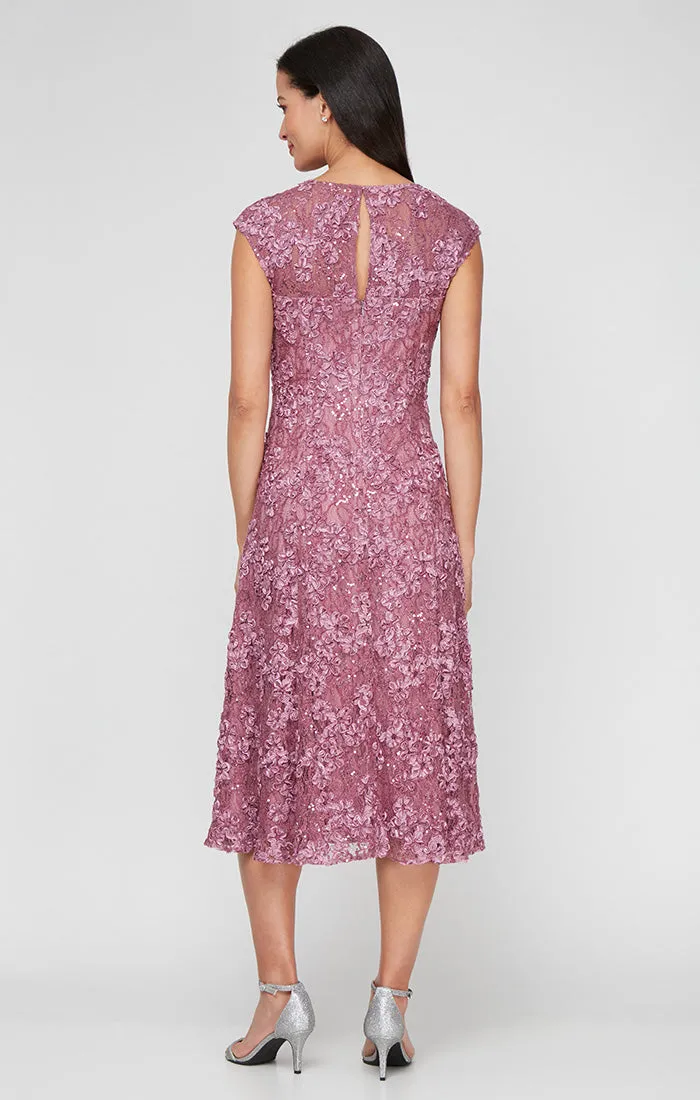 Midi Lace Soutache Dress with Sweetheart Neckline sold by Alex Evenings product image thumbnail 2