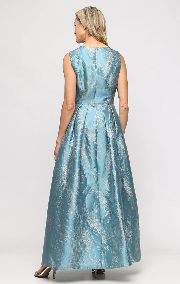 Jacquard Column Gown with Ballgown Flyaway Panel Skirt sold by Alex Evenings product image thumbnail 3