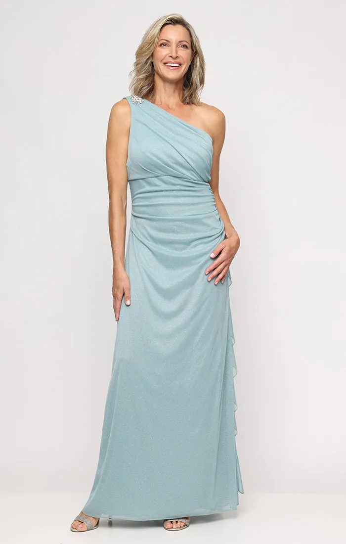 Glitter Mesh One Shoulder Gown sold by Alex Evenings