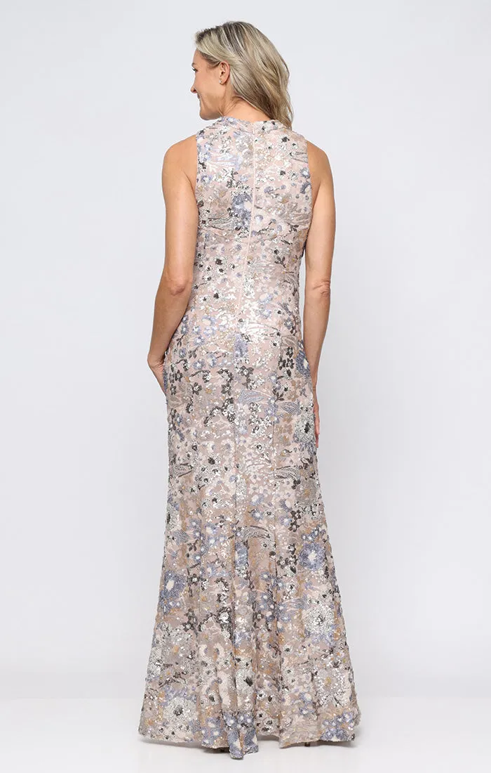 Sleeveless Floral Sequin Gown sold by Alex Evenings product image thumbnail 3