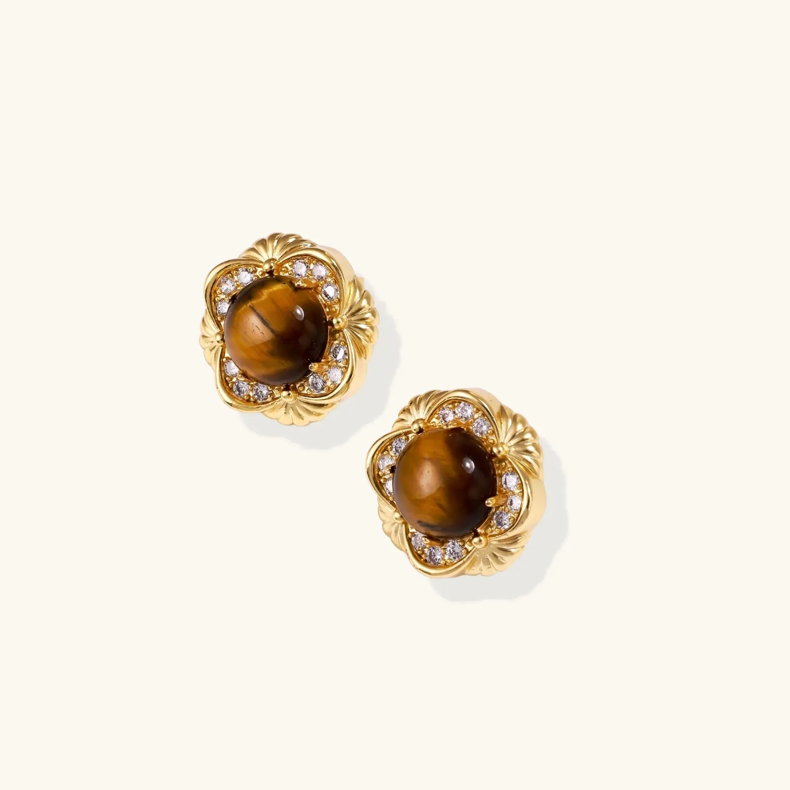 Golden Empress Tiger's Eye Studs sold by Alex Evenings product image thumbnail 5