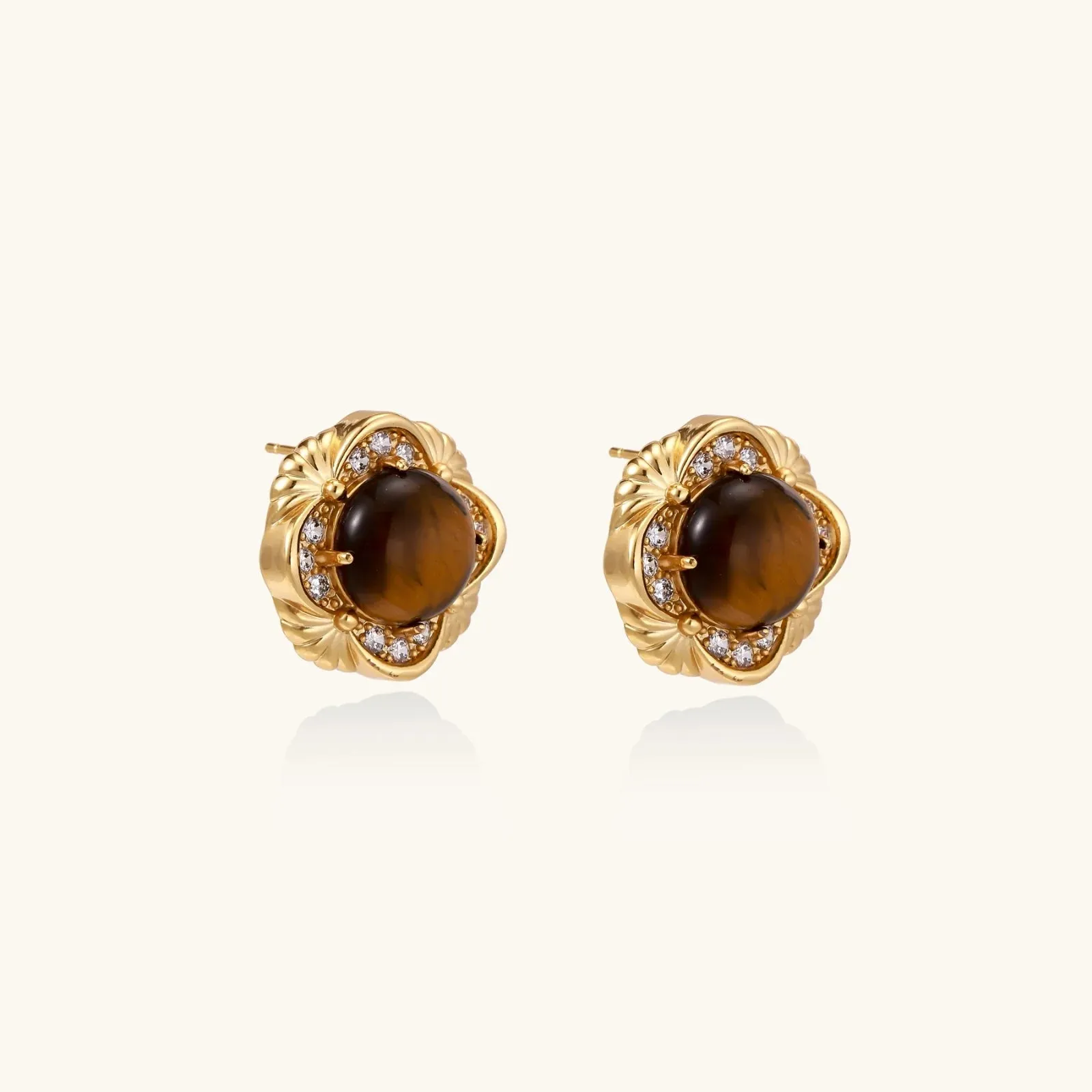 Golden Empress Tiger's Eye Studs sold by Alex Evenings product image thumbnail 3