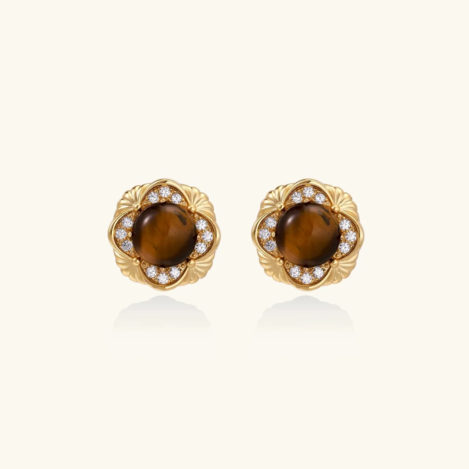 Golden Empress Tiger's Eye Studs sold by Alex Evenings product image thumbnail 4