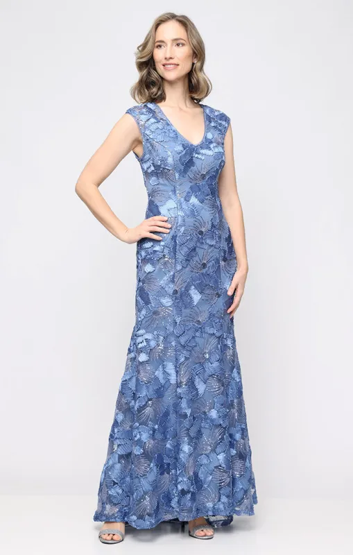 Petite Francie Soutache Lace Gown made by Alex Evenings