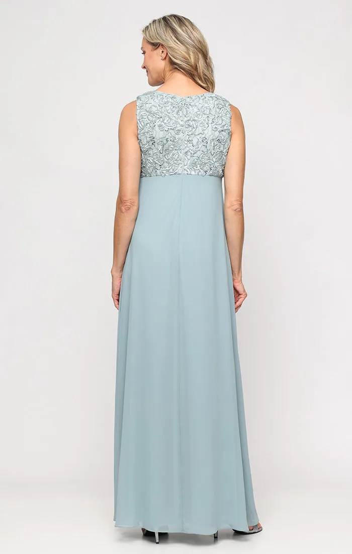 Petite Long Empire Waist Dress With Open Soutache Jacket sold by Alex Evenings product image thumbnail 5