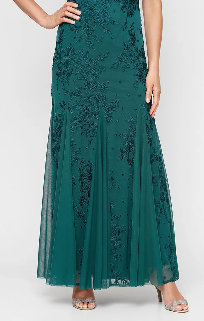 Petite - Kelsey Embroidered Godet Detail Dress sold by Alex Evenings product image thumbnail 2