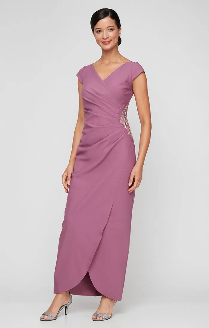 Petite Contour Dress with Cap Sleeves & Tulip Overlay Skirt sold by Alex Evenings product image thumbnail 4