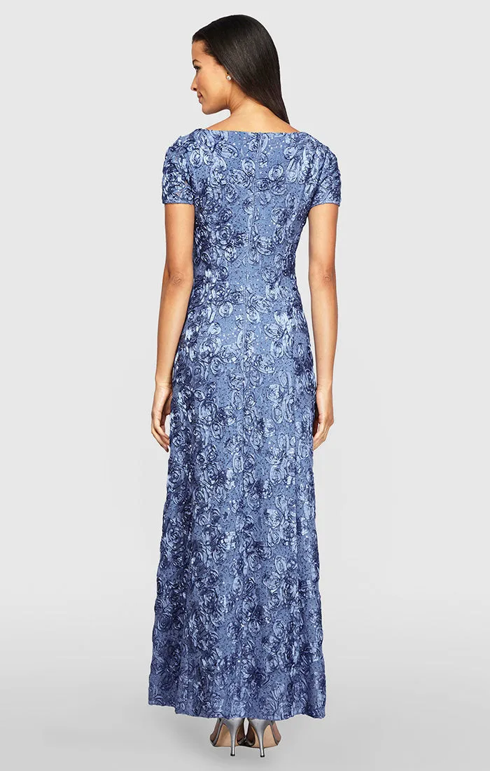 Petite Evelyn Rosette Lace Long Gown sold by Alex Evenings product image thumbnail 2