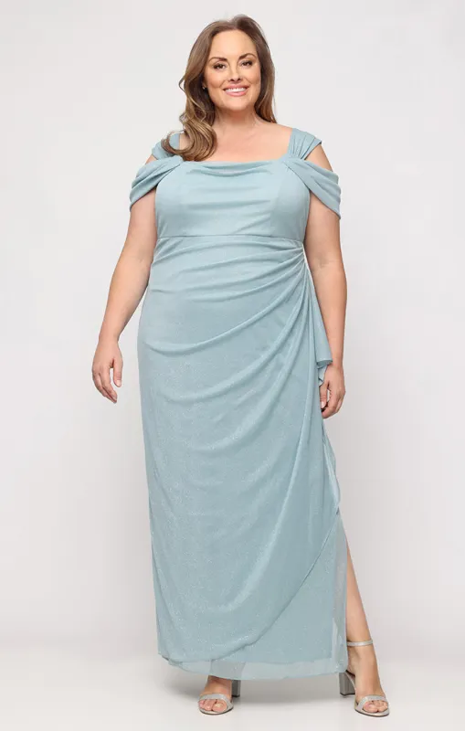 Plus Hannah Glitter Mesh Gown sold by Alex Evenings