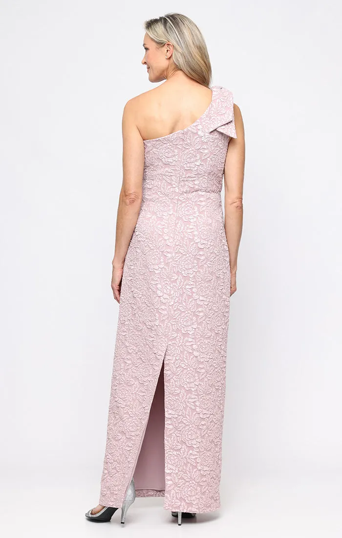 Petite Embossed Crepe Gown with Bow Shoulder Detail sold by Alex Evenings product image thumbnail 3