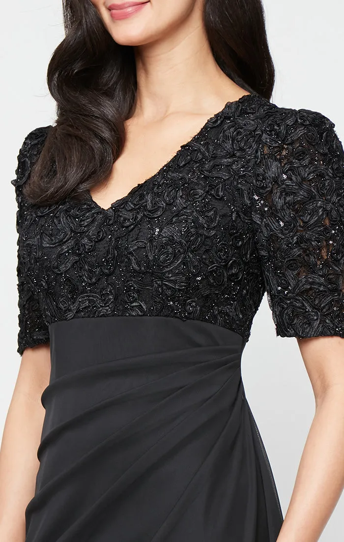 Petite Rebecca Puff Sleeve Detail Dress sold by Alex Evenings product image thumbnail 3