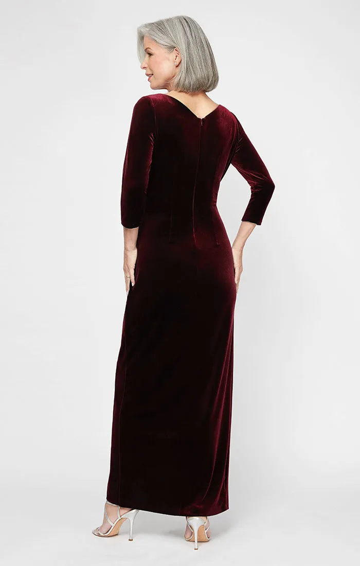 Plus Laurie Surplice Neckline Velvet Dress sold by Alex Evenings product image thumbnail 2