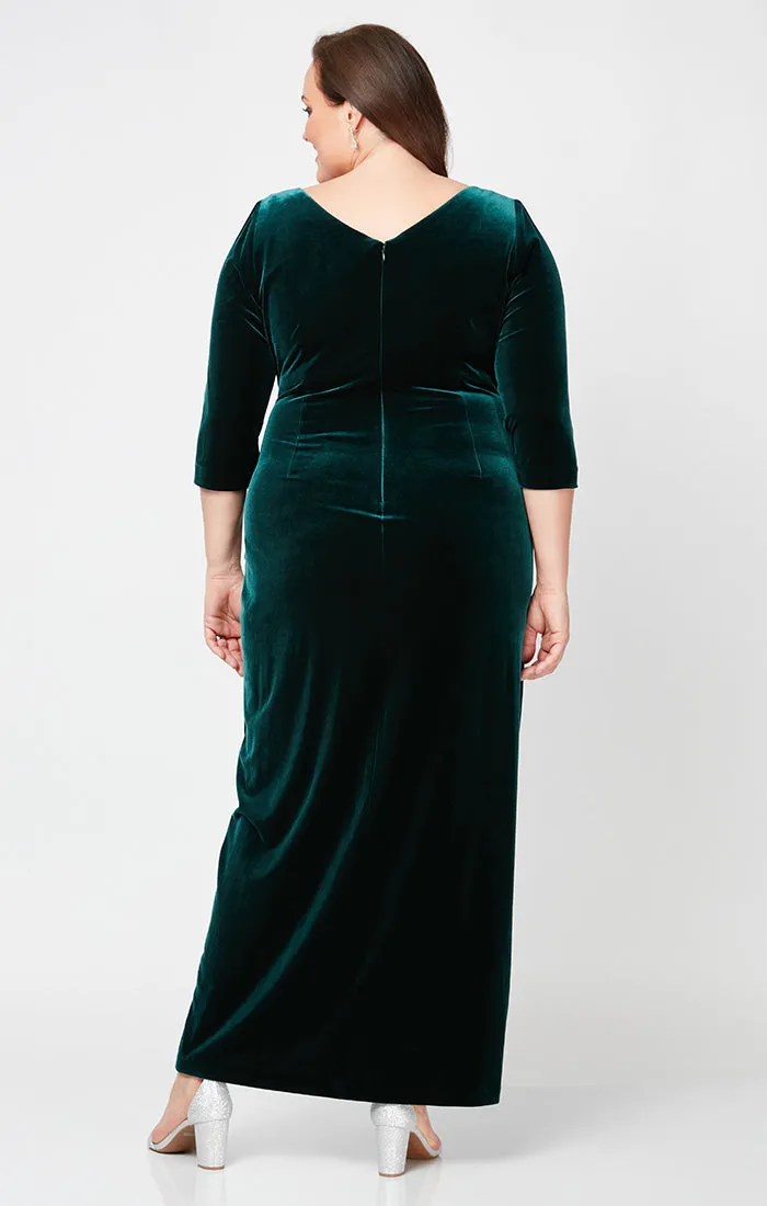 Plus Laurie Surplice Neckline Velvet Dress sold by Alex Evenings product image thumbnail 4