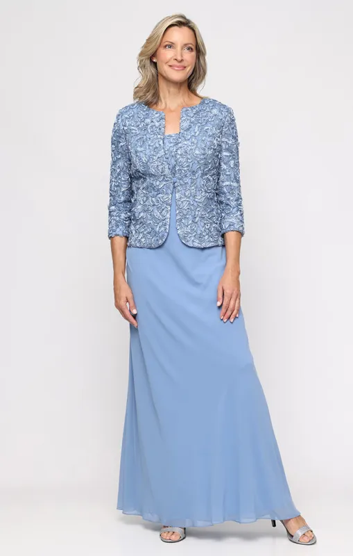 Empire Waist Dress With Open Soutache Jacket sold by Alex Evenings