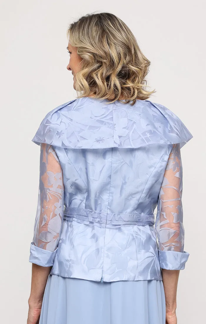 Organza Blouse with Illusion Sleeves, Portrait Collar and Belt sold by Alex Evenings product image thumbnail 2