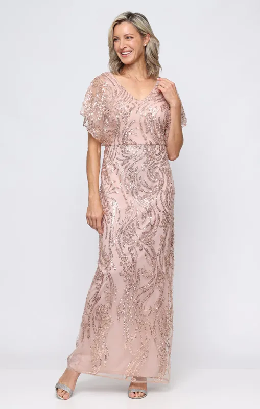 Sequin Column Dress made by Alex Evenings