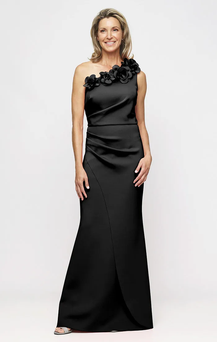Long Stretch Crepe One Shoulder Dress sold by Alex Evenings