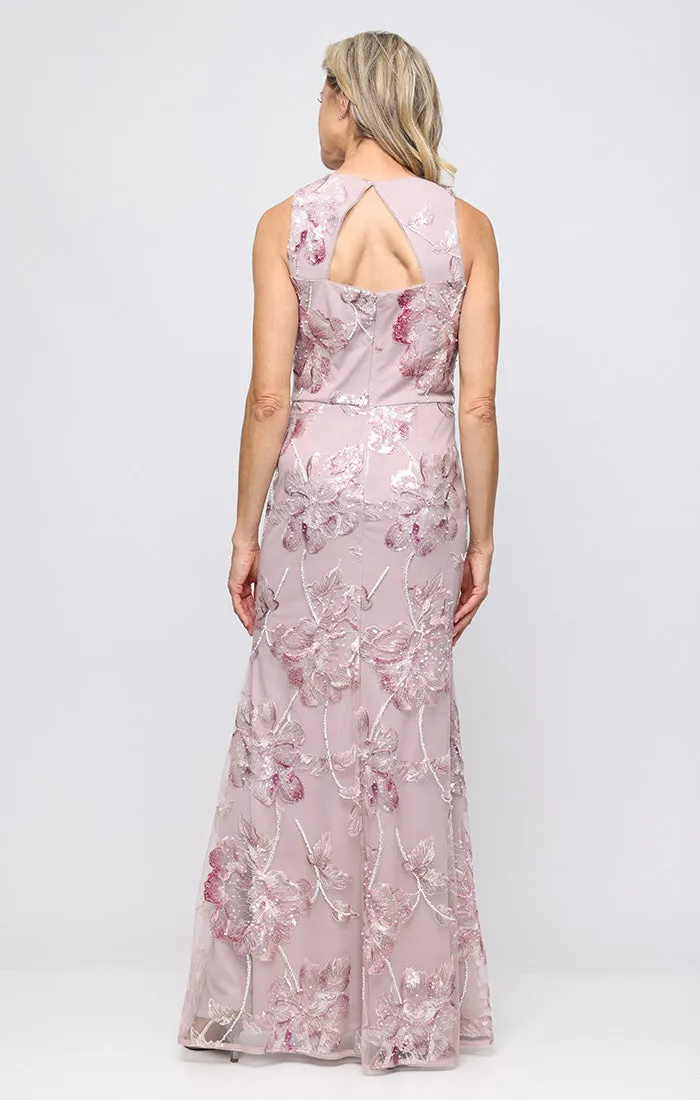 Petite Long Sequin Embroidered Sleeveless Dress sold by Alex Evenings product image thumbnail 3