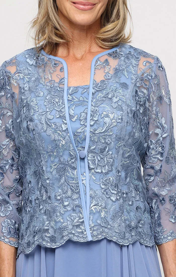 Petite Long Mock Jacket Dress with Scoop Neckline sold by Alex Evenings product image thumbnail 2