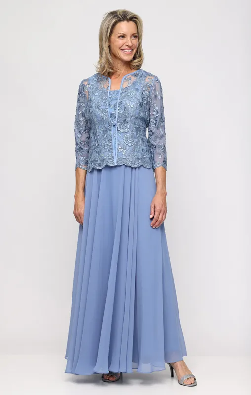 Petite Long Mock Jacket Dress with Scoop Neckline sold by Alex Evenings