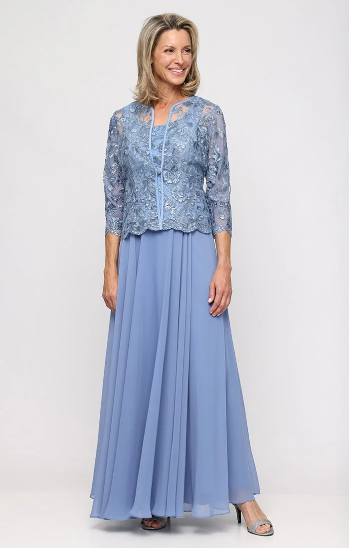 Petite Long Mock Jacket Dress with Scoop Neckline sold by Alex Evenings