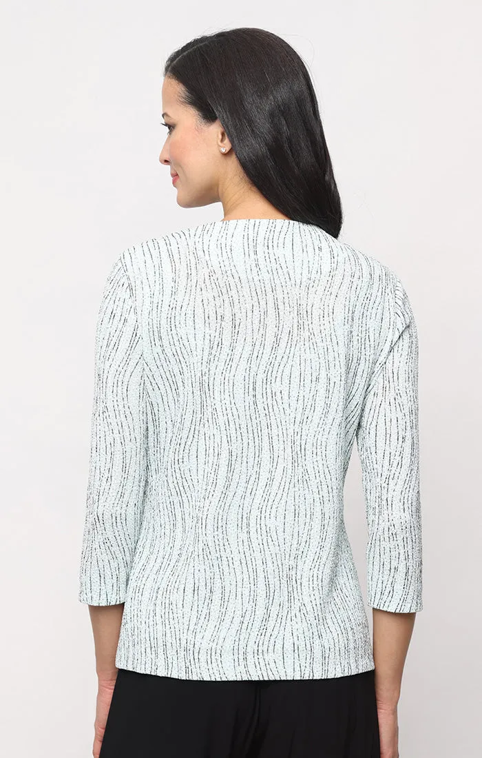 3/4 Sleeve Glitter Knit Twinset sold by Alex Evenings product image thumbnail 3