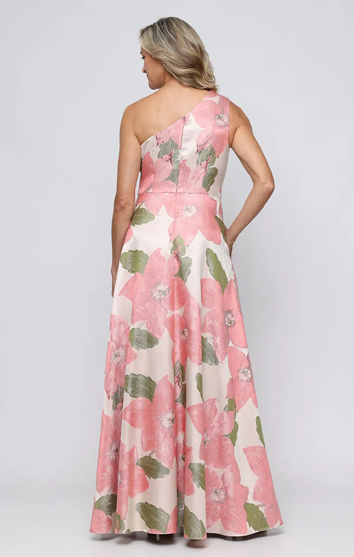 Regular - Long One Shoulder Printed Jacquard Gown sold by Alex Evenings product image thumbnail 3