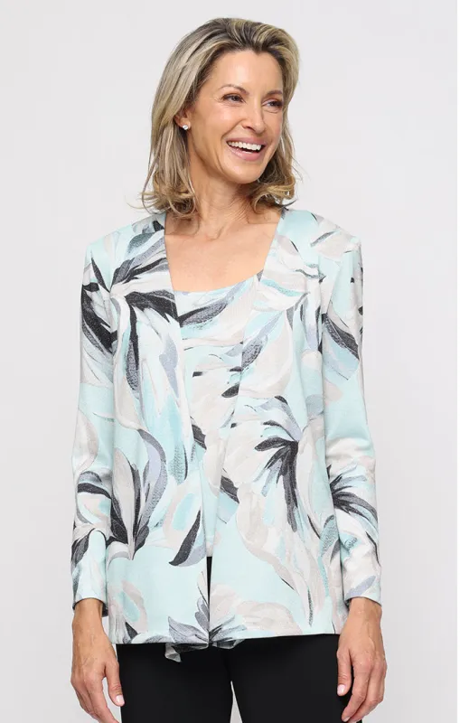 3/4 Sleeve Metallic Knit Twinset made by Alex Evenings