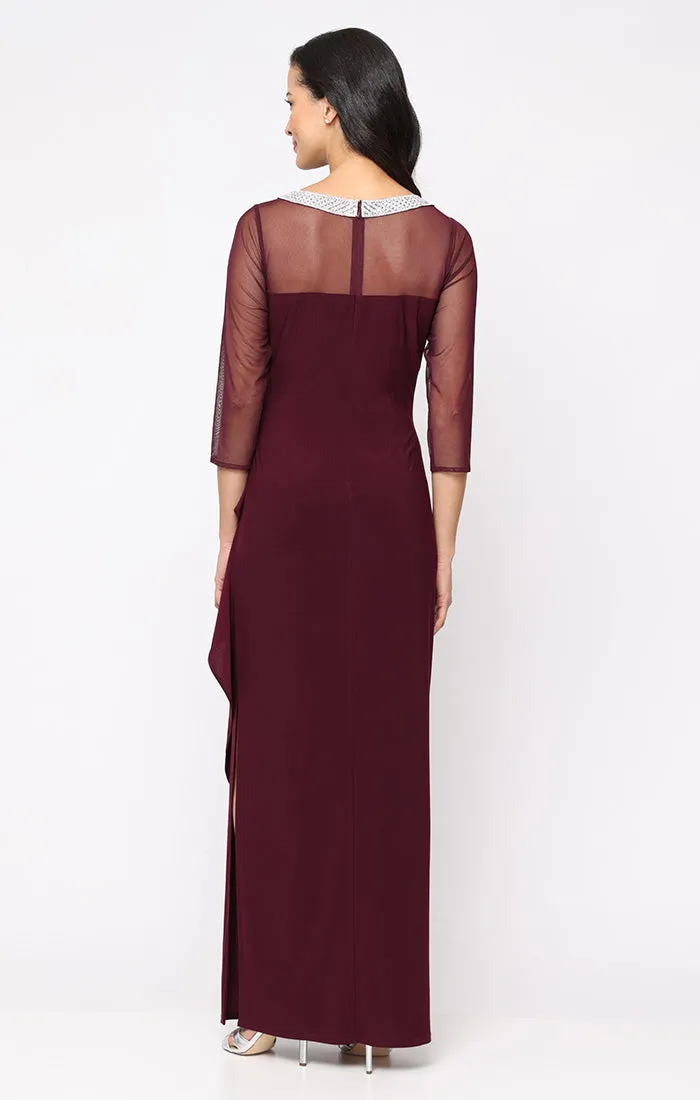 Petite - Maya Long Matte Jersey Ruched Dress sold by Alex Evenings product image thumbnail 2