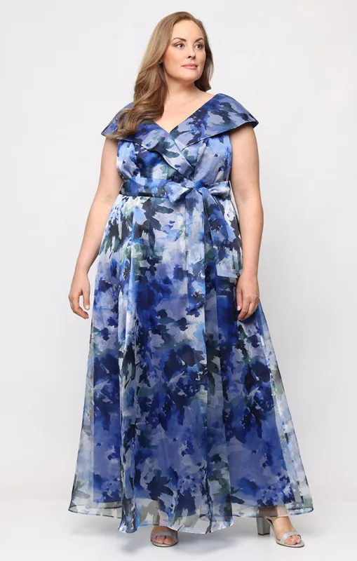 Plus Floral Organza Ballgown made by Alex Evenings