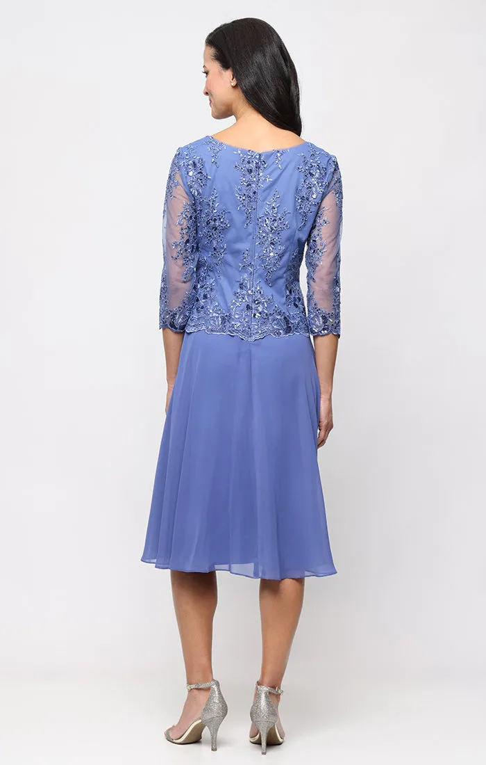 Midi Lace & Chiffon Dress sold by Alex Evenings product image thumbnail 3
